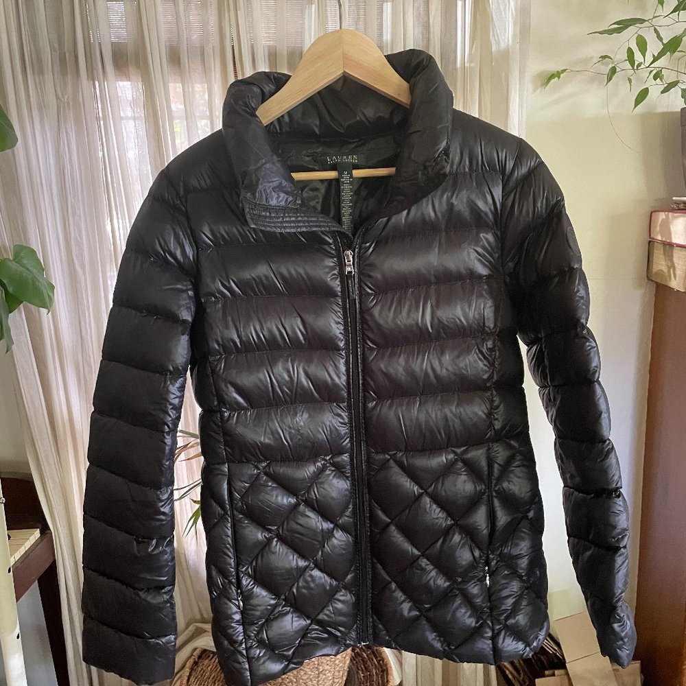 Ralph Lauren Women's Down Fill Quilted Puffer Jacket, Black